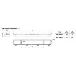 Ex Emergency linear LED light fitting 56W 7645lm