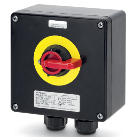 ATEX Arbetsbrytare låsbar Ex 20A  2 eller 3/4-polig